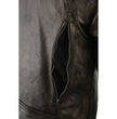 Milwaukee Leather MLM1515 Men's Classic Beltless Distressed Brown Leather Triple Stitched Motorcycle Biker Jacket
