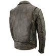 Milwaukee Leather MLM1515 Men's Classic Beltless Distressed Brown Leather Triple Stitched Motorcycle Biker Jacket