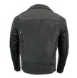 Milwaukee Leather MLM1516 Black Real Leather Motorcycle Jacket for Men – Vintage Brando Style Biker Jacket
