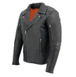 Milwaukee Leather MLM1516 Black Real Leather Motorcycle Jacket for Men – Vintage Brando Style Biker Jacket