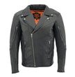 Milwaukee Leather MLM1516 Black Real Leather Motorcycle Jacket for Men – Vintage Brando Style Biker Jacket