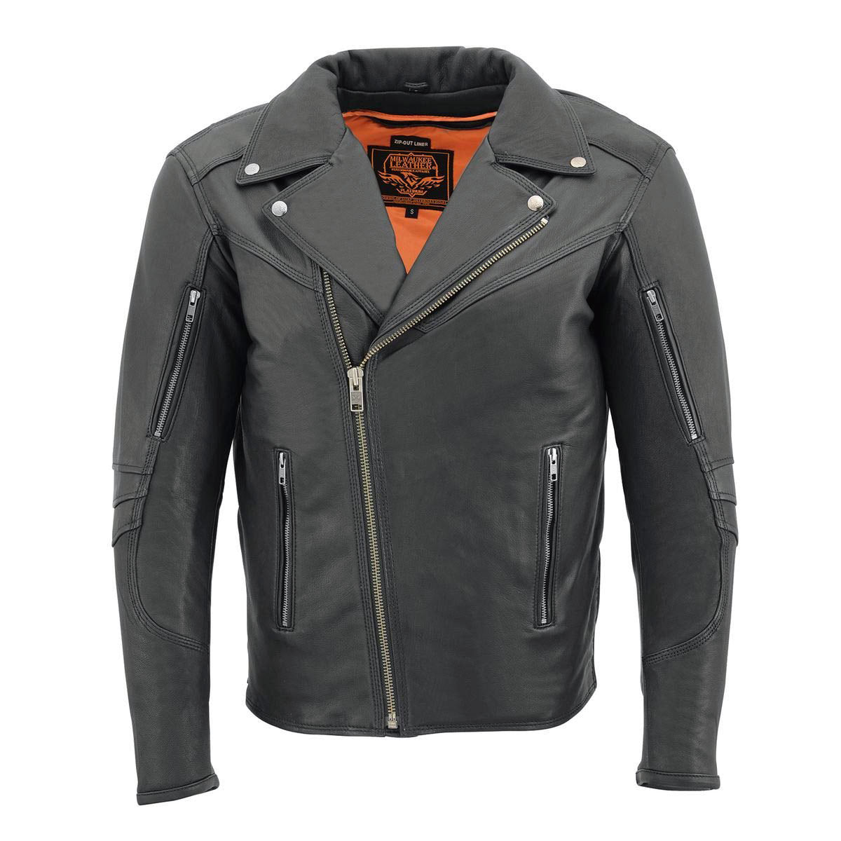 Milwaukee Leather MLM1516 Black Real Leather Motorcycle Jacket for Men – James Brando Style Biker Jacket