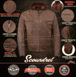 Milwaukee Leather MLM1518 Men's 'Scoundrel' Vintage Crazy Horse Brown Leather Jacket w/ Removable Hoodie