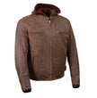 Milwaukee Leather MLM1518 Men's 'Scoundrel' Vintage Crazy Horse Brown Leather Jacket w/ Removable Hoodie