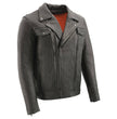 Milwaukee Leather MLM1520 Men's Pistol Pete Vented Black Leather Cruiser Jacket