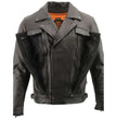 Milwaukee Leather MLM1520 Men's Pistol Pete Vented Black Leather Cruiser Jacket