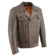 Milwaukee Leather MLM1522 Men's ‘Vented’ Retro Brown Leather Motorcycle Jacket
