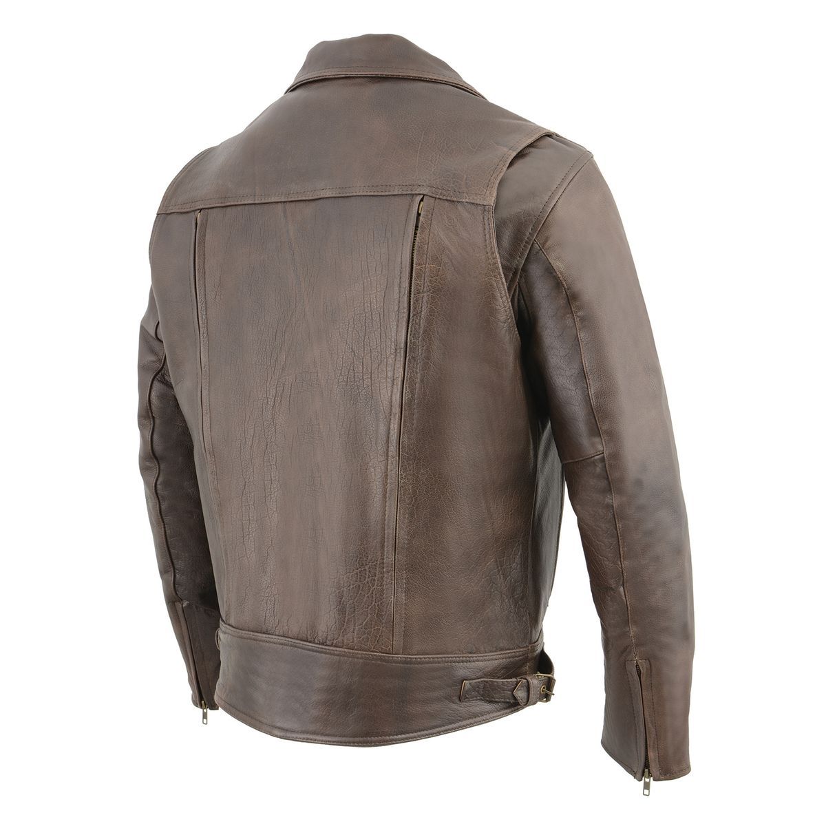 Milwaukee Leather MLM1522 Men's 'Vented' Retro Brown Leather