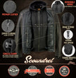 Milwaukee Leather MLM1523 Men's 'Scoundrel' Black Leather Fashion Motorcycle Riding Jacket w/ Removable Hoodie