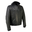 Milwaukee Leather MLM1523 Men's 'Scoundrel' Black Leather Fashion Motorcycle Riding Jacket w/ Removable Hoodie