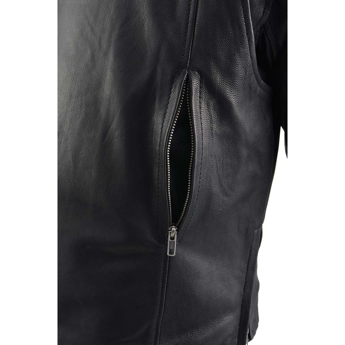 Milwaukee Leather MLM1525 Men's ‘Crossover’ Black Leather Lightweight MC Jacket