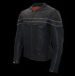 Milwaukee Leather MLM1525 Men's ‘Crossover’ Black Leather Lightweight MC Jacket