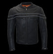 Milwaukee Leather MLM1525 Men's ‘Crossover’ Black Leather Lightweight MC Jacket