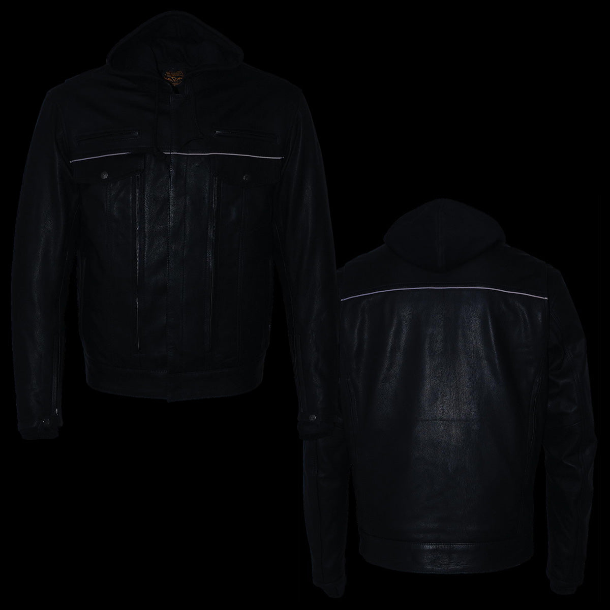 Milwaukee Leather MLM1537 Men's Black Leather 'Utility Pocket