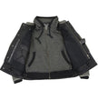 Milwaukee Leather MLM1539 Men's Distressed Grey Leather ‘Utility Pocket’ Vented Jacket with Removable Hoodie
