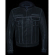 Milwaukee Leather MLM1539 Men's Distressed Grey Leather ‘Utility Pocket’ Vented Jacket with Removable Hoodie