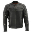 Milwaukee Leather MLM1545 Men's Quilted Pattern Triple Vent Black Leather Scooter Jacket