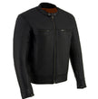 Milwaukee Leather MLM1551 Men's Black Lightweight Premium Leather Motorcycle Jacket w/ Cool-Tec Leather Treatement