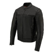 Milwaukee Leather MLM1560 Men's Black Long Body and Vented Motorcycle Leather Jacket