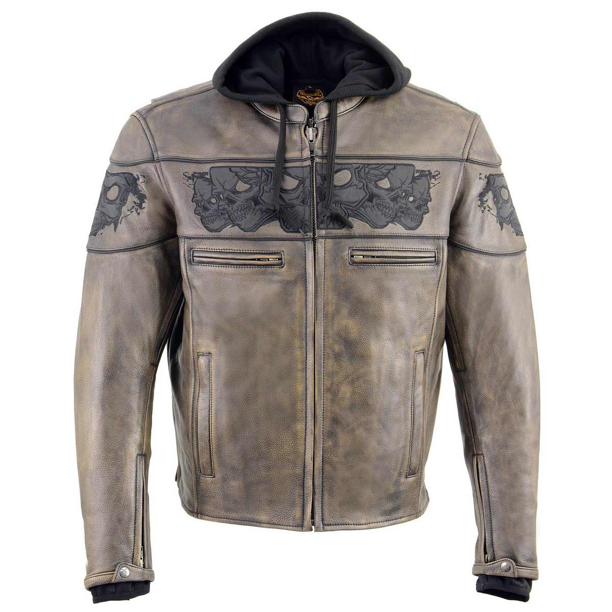 Milwaukee Leather MLM1561 Men's Distressed Brown Leather Jacket