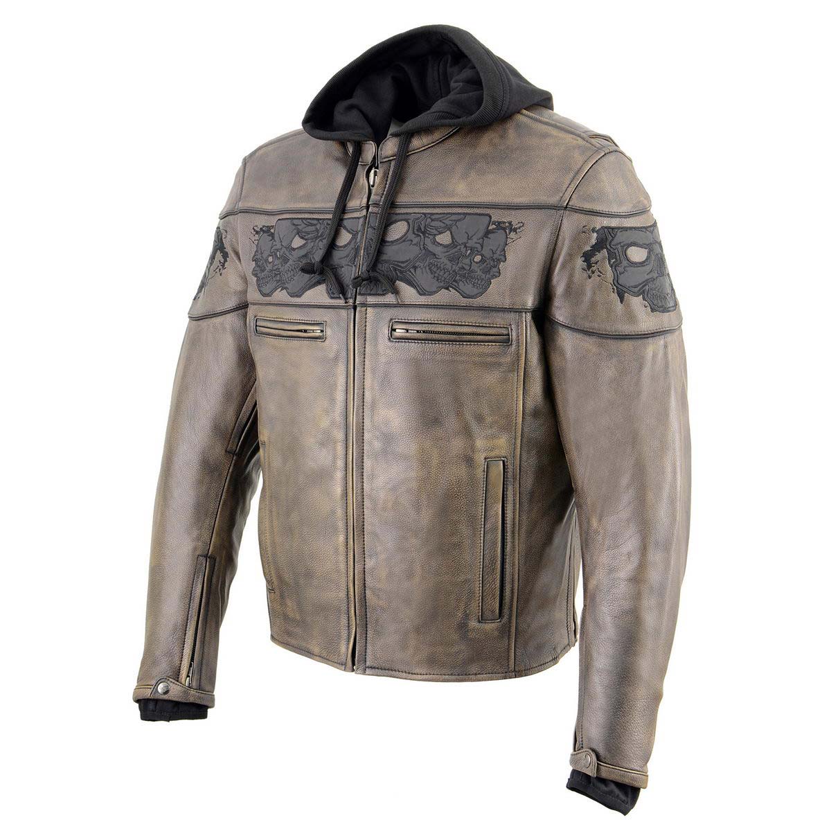 Milwaukee Leather MLM1561 Men's Distressed Brown Leather Jacket