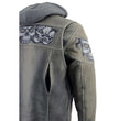 Milwaukee Leather MLM1562 Men's Distressed Grey Leather Jacket with Reflective Skulls