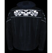 Milwaukee Leather MLM1562 Men's Distressed Grey Leather Jacket with Reflective Skulls
