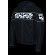 Milwaukee Leather MLM1562 Men's Distressed Grey Leather Jacket with Reflective Skulls