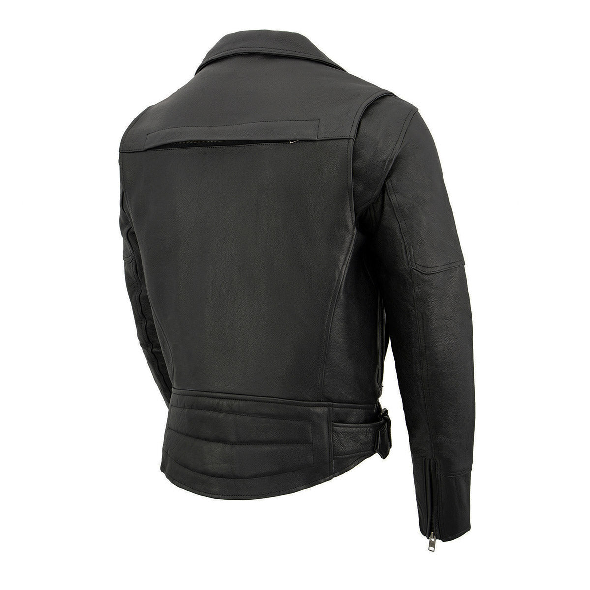 ジャケット・アウター LEATHER COLLAR TWILL STRETCH COVER ALL Milwaukee Leather MLM1570 Men's Black Premium Cowhide Leather