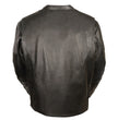 Milwaukee Leather MLM1590 Men's Throwback Black Leather Scooter Jacket with Side Stretch