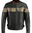 Milwaukee Leather MLM1595 Men's 'Jungle Mossy' Side Stretch Leather Motorcycle Racer Jacket