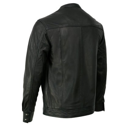 Milwaukee Leather MLM1604 Men's Naked Goatskin Leather Light Weight Motorcycle Rider Shirt Jacket for All Seasons