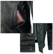 Milwaukee Leather MLM1604 Men's Stand-Up Collar Black Casual Biker Goat Skin Leather Shirt with Dual Closure