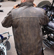 Milwaukee Leather MLM1606 Men's 'Button Down' Distressed Brown Casual Biker Leather Shirt