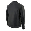 Milwaukee Leather MLM1610 Men's Club Style Black Casual Biker Leather Shirt with Dual Closure