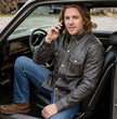 Milwaukee Leather MLM1612 Men's Distressed Grey Casual Biker Rider Leather Shirt w/ Vintage 5 Cent Buffalo Buttons