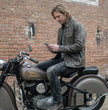 Milwaukee Leather MLM1613 Men's Distressed Brown Casual Biker Rider Leather Shirt w/ Vintage 5 Cent Buffalo Buttons
