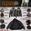 Milwaukee Leather MLM1614 Men’s Black Premium Leather Shirt Style Jacket w/ Removable Hoodie