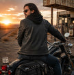 Milwaukee Leather Men's Leather Shirt Jacket with Removable Hoodie and Patch Access - MLM1614