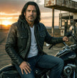 Milwaukee Leather Men's Leather Shirt Jacket with Removable Hoodie and Patch Access - MLM1614