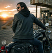 Milwaukee Leather Men's Leather Shirt Jacket with Removable Hoodie and Patch Access - MLM1614