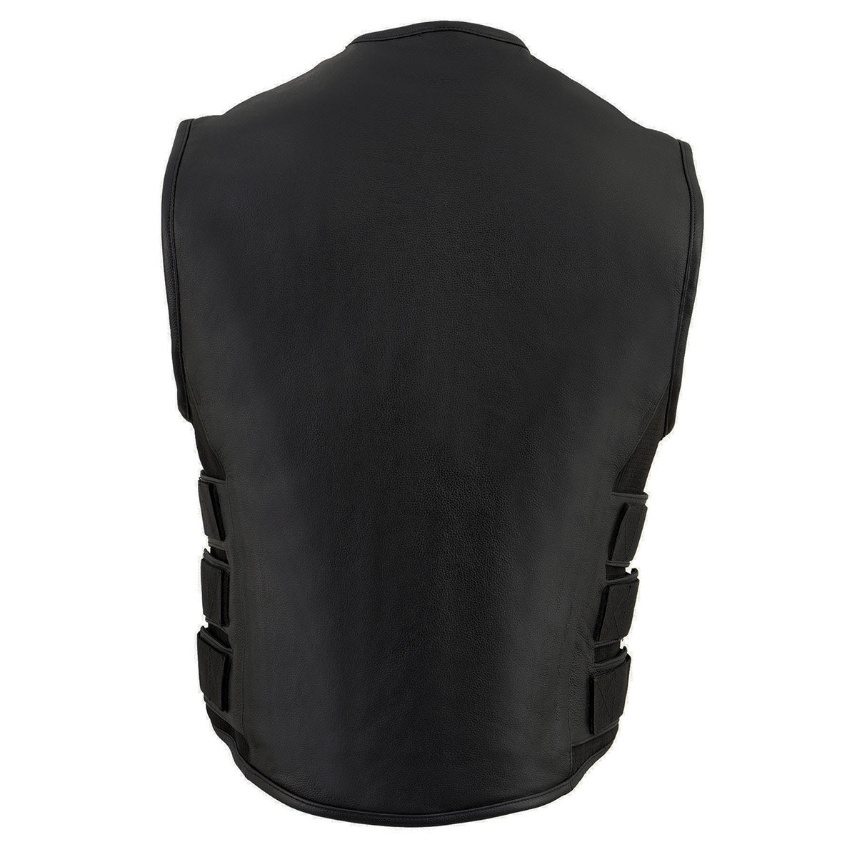 Milwaukee Leather MLM3500 Men's 'Basher' Bullet Proof Style SWAT Leather Vest w/ Single Panel Back for Patches