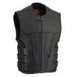 Milwaukee Leather MLM3500 Men's Swat Style Rider Leather Vest w/ Single Panel Back for Club Patches