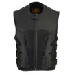 Milwaukee Leather MLM3500 Men's Swat Style Rider Leather Vest w/ Single Panel Back for Club Patches