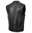 Milwaukee Leather MLM3502 Men's Black Premium Leather Motorcycle Rider Vest with Cool-Tec Leather Treatment Tech