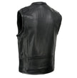 Milwaukee Leather MLM3502 Men's Black Premium Leather Motorcycle Rider Vest with Cool-Tec Leather Treatment Tech