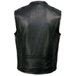 Milwaukee Leather MLM3502 Men's Black Premium Leather Motorcycle Rider Vest with Cool-Tec Leather Treatment Tech