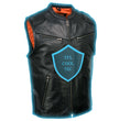 Milwaukee Leather MLM3502 Men's Black Premium Leather Motorcycle Rider Vest with Cool-Tec Leather Treatment Tech