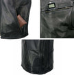 Milwaukee Leather MLM3502 Men's Black Premium Leather Motorcycle Rider Vest with Cool-Tec Leather Treatment Tech