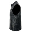 Milwaukee Leather MLM3502 Men's Black Premium Leather Motorcycle Rider Vest with Cool-Tec Leather Treatment Tech